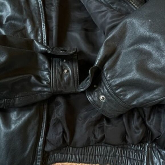 Luis Alvear Made for Brass Rail Vintage Black Leather Bomber Jacket Men's Small - Picture 8 of 9